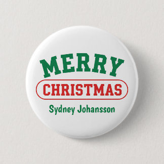 Personalisiertes Frohe Weihnachten Retro Benutzern Button