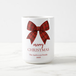 Personalisiertes Frohe Weihnachten | Rot karierter Kaffeetasse