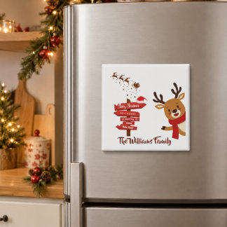 Personalisiertes Frohe Weihnachten Süßes Rentier Magnet