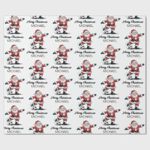 Personalisiertes Frohe Weihnachten Weihnachtsmann  Geschenkpapier
