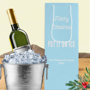 Personalisiertes Frohe Weihnachten Weiß Geschenktüte Für Weinflaschen