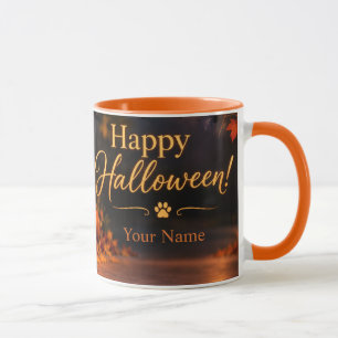 Personalisiertes Frohes Halloween Überraschter Hun Tasse