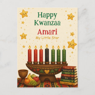 Personalisiertes Frohes Kwanzaa Mein Kleiner Stern Feiertagspostkarte