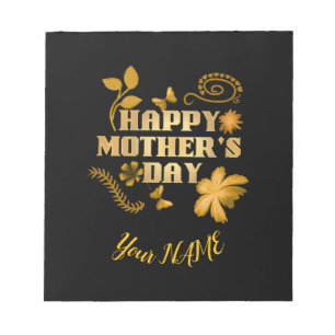 Personalisiertes Frohes Muttertagsgeschenk Gold Fl Notizblock