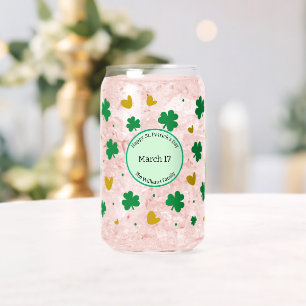 Personalisiertes Frohes St. Patrick's Day m/ Kleeb Dosenglas