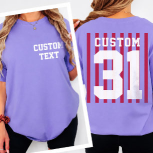Personalisiertes Front-Back-Team-Name-Nummer-T-Shi T-Shirt