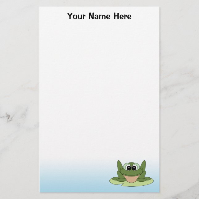 Personalisiertes Frosch-Briefpapier Briefpapier (Vorderseite)
