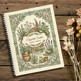 Personalisiertes Frosch-Kräuter-Garten-Notizbuch Notizbuch
