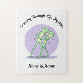 Personalisiertes Frosch-Paar-Puzzle Puzzle