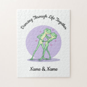 Personalisiertes Frosch-Paar-Puzzle Puzzle