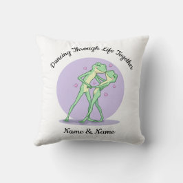 Personalisiertes Frosch-Paar-Wurfkissen Kissen