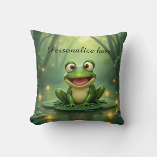 Personalisiertes Frosch-Seerosenblatt-Kissen Kissen
