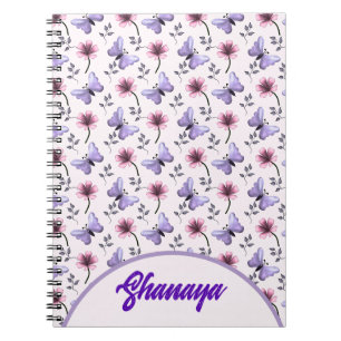 Personalisiertes Frühlings-Schmetterlings-Blumenge Notizblock