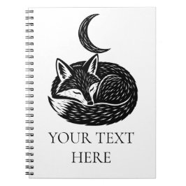 Personalisiertes Fuchs- und Halbmond-Notizbuch  Notizblock