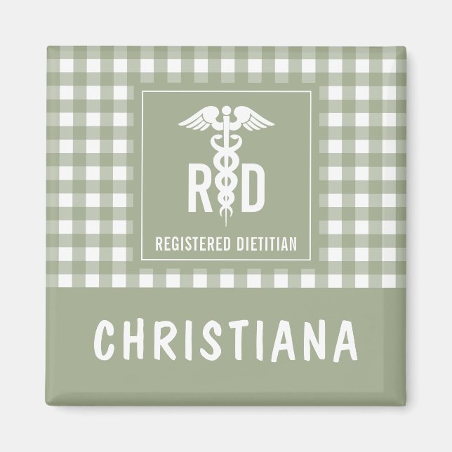 Personalisiertes FuE-Register Kariertes Muster Magnet (Vorne)