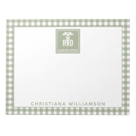 Personalisiertes FuE-Register Kariertes Muster Notizblock