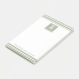 Personalisiertes FuE-Register Kariertes Muster Post-it Klebezettel