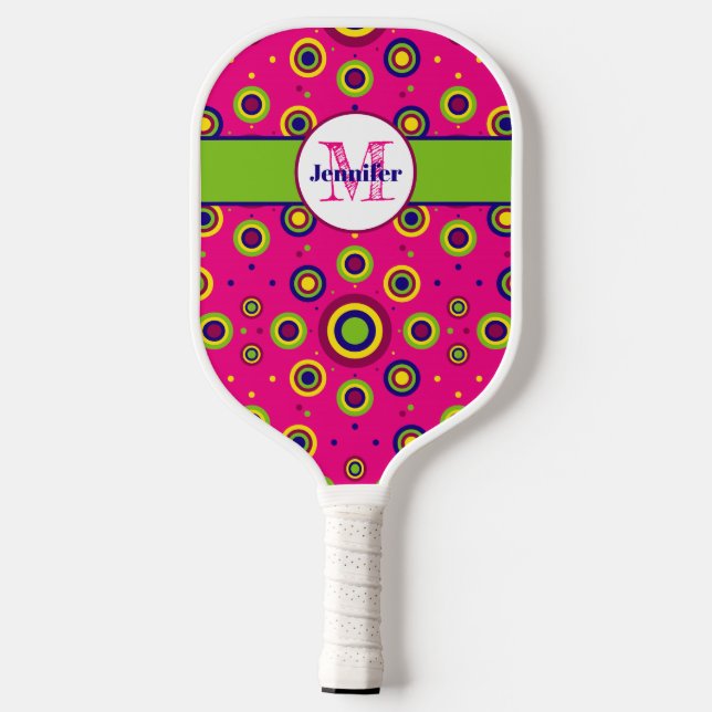 Personalisiertes Funkkreismuster Pickleball Schläger (Rückseite)