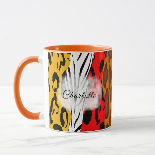 Personalisiertes Funky Animal Skin Tasse (Links)