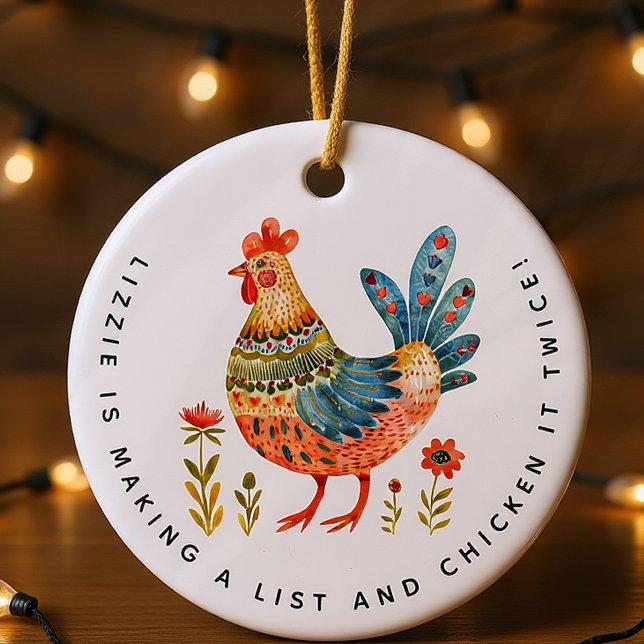 Personalisiertes Funny Chicken-Geschenk Keramik Ornament (Von Creator hochgeladen)