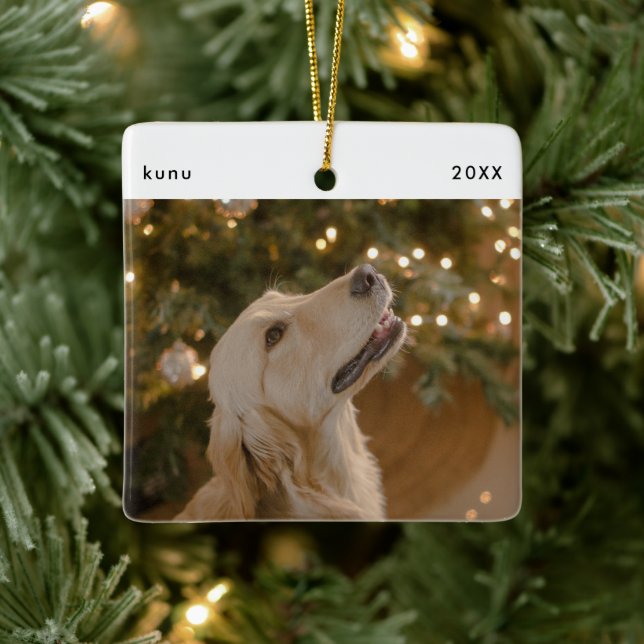 Personalisiertes Funny Dog Picture Weihnachten Fot Keramikornament (Baum)