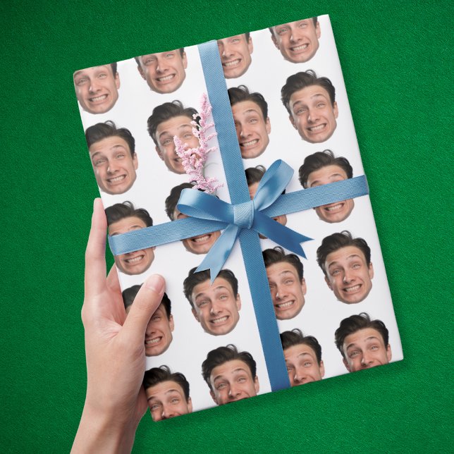 personalisiertes Funny Face Foto Geburtstagsgesche Geschenkpapier (Von Creator hochgeladen)