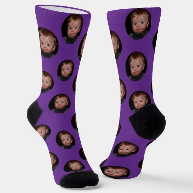 Personalisiertes Funny Face Foto Socken (Gewinkelt)