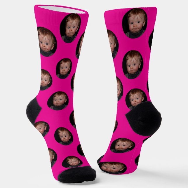 Personalisiertes Funny Face Foto Socken (Gewinkelt)