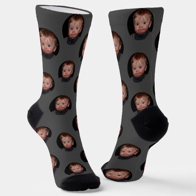 Personalisiertes Funny Face Foto Socken (Gewinkelt)