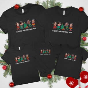 Personalisiertes Funny Face Foto Weihnachtself T-Shirt