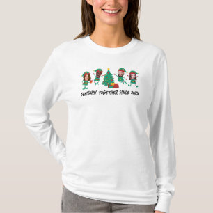 Personalisiertes Funny Face Foto Weihnachtself T-Shirt