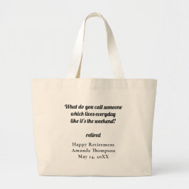 Personalisiertes Funny Retirement-Geschenk Jumbo Stoffbeutel