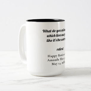 Personalisiertes Funny Retirement-Geschenk Zweifarbige Tasse