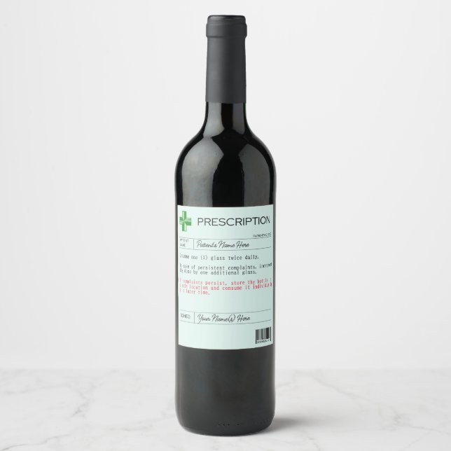 Personalisiertes Funny Wine-Label Weinetikett (Vorderseite)