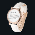 Personalisiertes Funtie-Definition-Zitat Armbanduhr<br><div class="desc">Dieses Zitat-Design der Funtie-Definition ist der perfekte Weg, um die besondere Bindung zu feiern, die Ihre Schwester mit Ihrem Kind als "Fun Tunt" teilt. Dieses Design ist etwas, das nicht nur ihr Leben erhellt, sondern auch die einzigartige Freude und Liebe, die sie Ihrer Familie bringt, einfängt. Ob es um ein...</div>