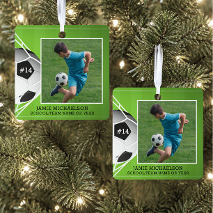 Personalisiertes Fußball-Foto-Andenken Ornament Aus Metall