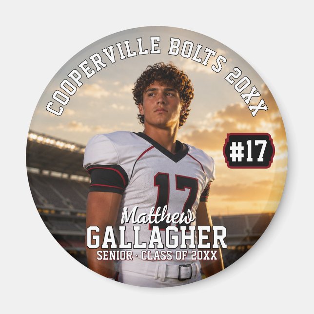 Personalisiertes Fußball-Foto  Magnet (① Click Personalize
② Tap the Photo
③ Click Change Image)