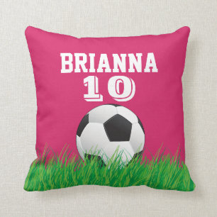 Personalisiertes Fußball-Fußball-Ball-Rosa-Kisse Kissen