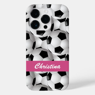 Personalisiertes Fußball-Kugelmuster Rosa Case-Mate iPhone Hülle