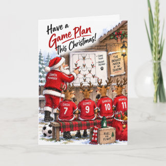 Personalisiertes Fußball-Weihnachten Feiertagskarte