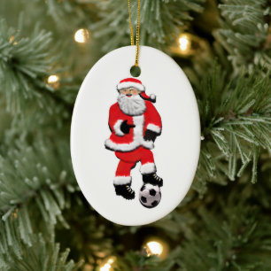 Personalisiertes Fußball-Weihnachten Keramikornament
