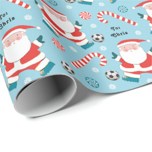 Personalisiertes Fußball-Weihnachtsgeschenk Geschenkpapier