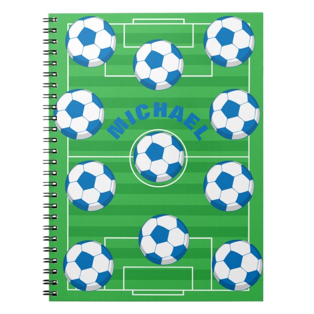 Personalisiertes Fußballfeld Notizblock (Vorderseite)