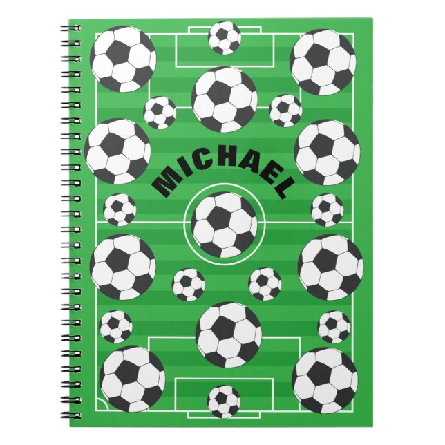 Personalisiertes Fußballfeld Notizblock (Vorderseite)