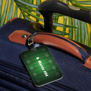 Personalisiertes Fußballspieler-Monogramm-ID-Tag Gepäckanhänger
