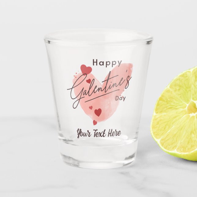 Personalisiertes Galentinstag-Shotglas Schnapsglas (Vorderseite)