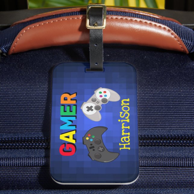 Personalisiertes Gamer-Videospiel Gepäckanhänger (Vorderseite Insitu 2)