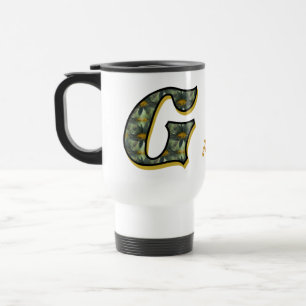 Personalisiertes Gänseblümchen-Monogramm Anfangsbu Reisebecher
