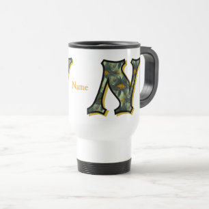 Personalisiertes Gänseblümchen-Monogramm Anfangsbu Reisebecher