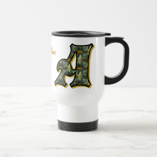 Personalisiertes Gänseblümchen-Monogramm Initiale Reisebecher